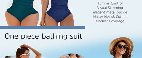 Full Coverage Retro Color Block Swimwear