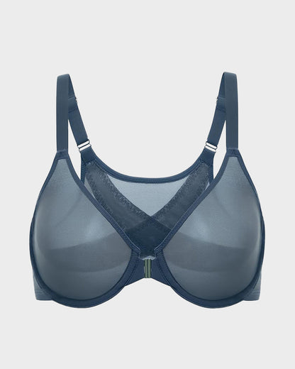 Front Closure Underwire Unlined Back Support Plunge Bra 2.0