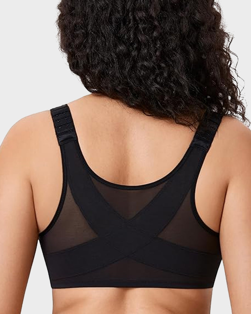 Front Closure Underwire Unlined Back Support Plunge Bra 2.0