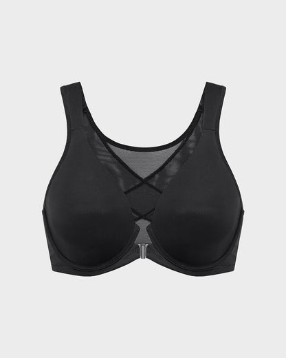 Front Closure Underwire Unlined Back Support Plunge Bra 2.0