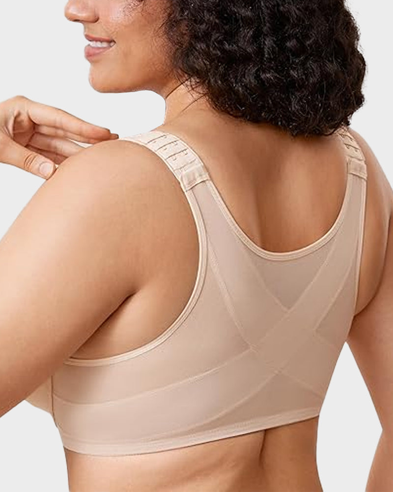 Front Closure Underwire Unlined Back Support Plunge Bra 2.0