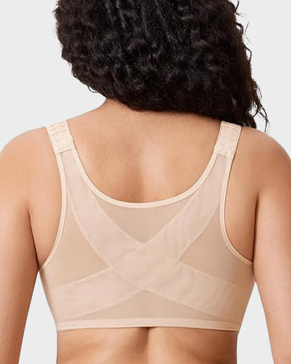 Front Closure Underwire Unlined Back Support Plunge Bra 2.0