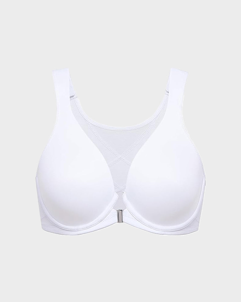 Front Closure Underwire Unlined Back Support Plunge Bra 2.0