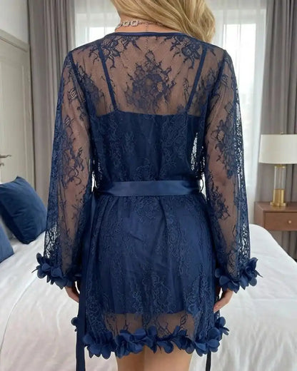 Sexy Lace Bustier Nightgown Set