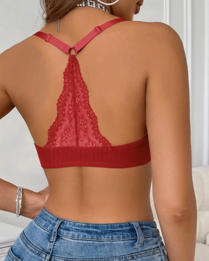 Women’s Lace Jelly Bralette – Front Closure, Wireless, Seamless & Padded