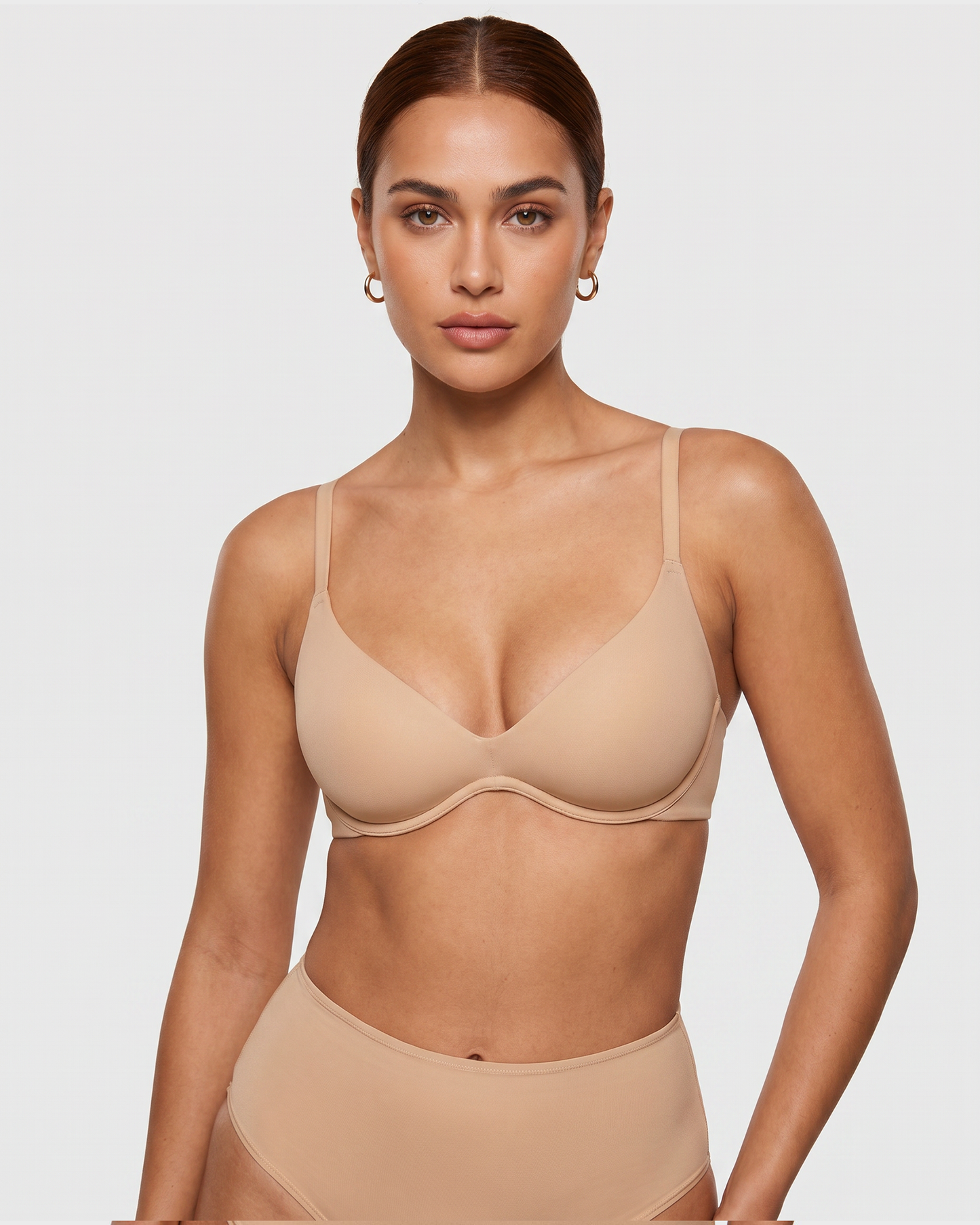 Women's Inbarely Plus Plunge Bra - Unlined Underwire Sexy Demi Balconette Bras