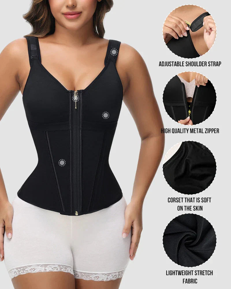 Double-Layer Tummy Control Waist Shaper Girdle With Bra