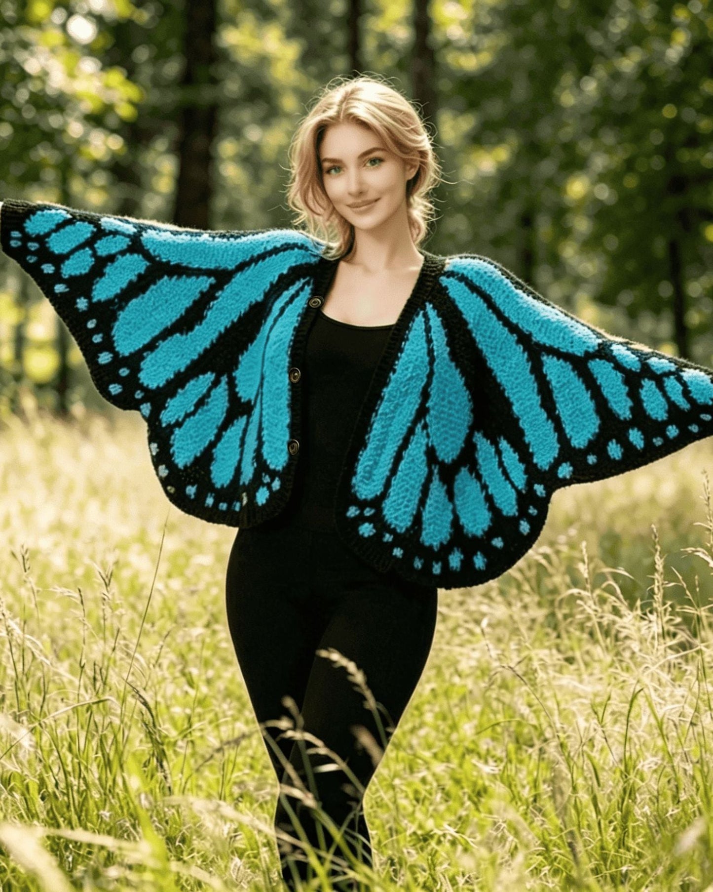 Women's Trendy Butterfly Wings Knit Cardigan Casual Fashion Knitwear Knit Coat for Vacation Parties