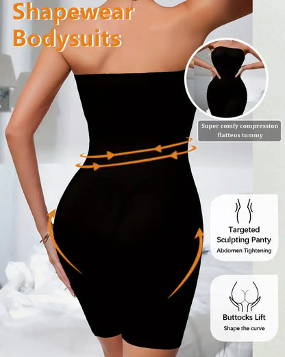 '+$5 BOGO FREE!🔥Strapless Tummy Control Shapewear Bodysuit - Mid-Thigh Coverage