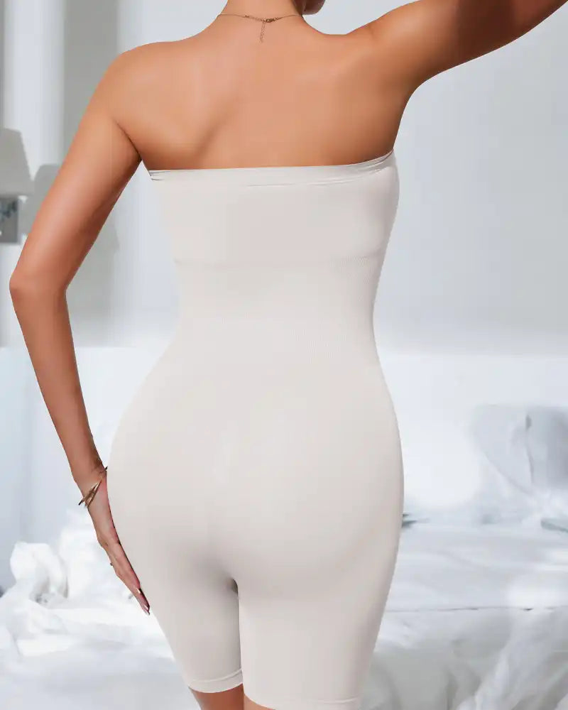 '+$5 BOGO FREE!🔥Strapless Tummy Control Shapewear Bodysuit - Mid-Thigh Coverage