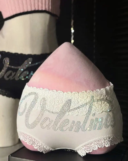 Rhinestone Lace High Waist Seamless Women's Panties