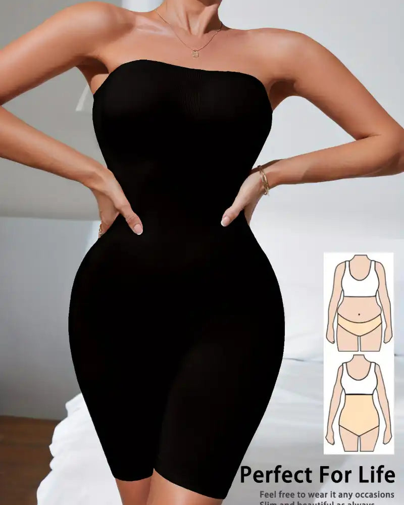 '+$5 BOGO FREE!🔥Strapless Tummy Control Shapewear Bodysuit - Mid-Thigh Coverage