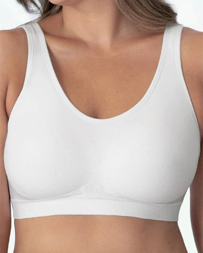 Plus Size Seamless Wireless Bra with Sewn-In Pads for Curvy Women