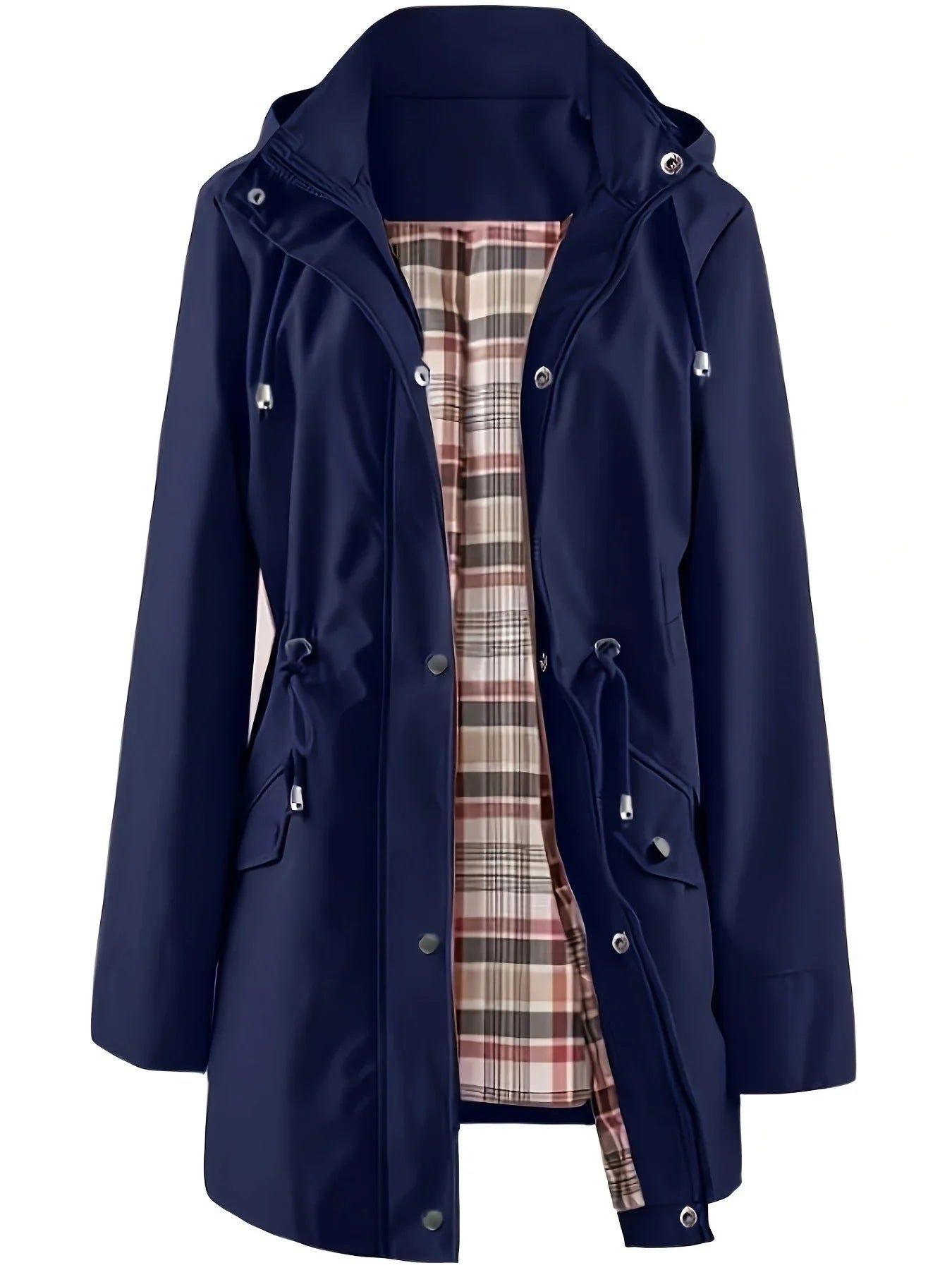 3-in-1 Plaid Waterproof Jacket for Women– Rain, Wind & Cold, All Covered