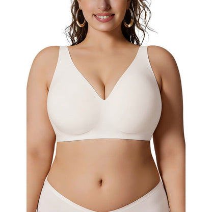Plus Size Wireless Jelly Support Bra – Seamless Full Coverage Comfort
