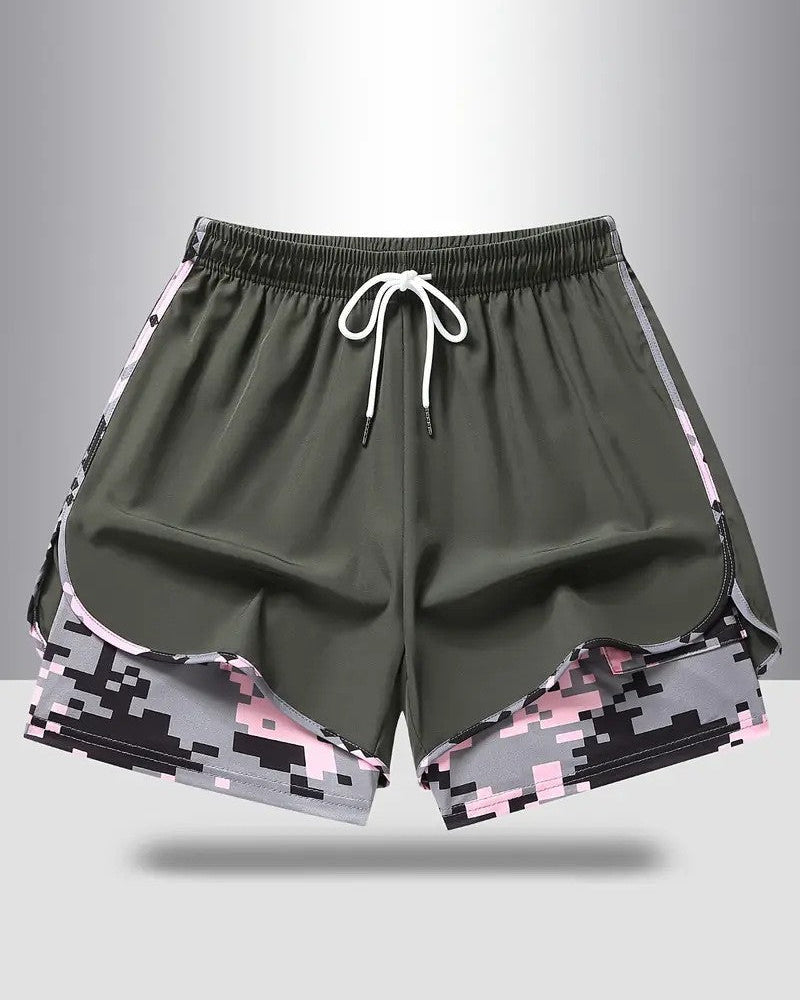 Womens Athletic Shorts with Built In Liner and Drawstring Waist