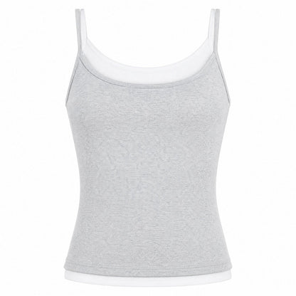 Double Layer Color Block Workout Tank Top