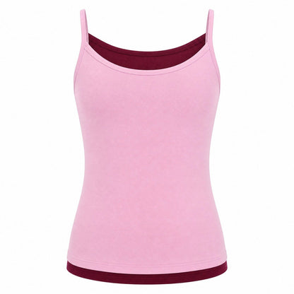 Double Layer Color Block Workout Tank Top