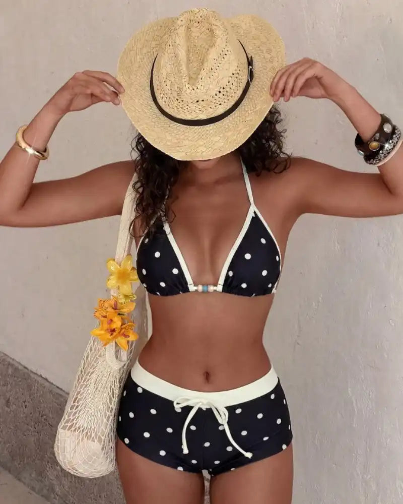 Retro Print Bikini Set – Flattering Two-Piece Swimwear