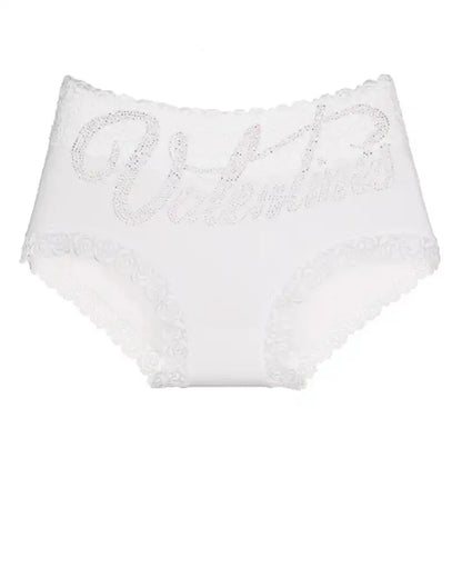 Rhinestone Lace High Waist Seamless Women's Panties