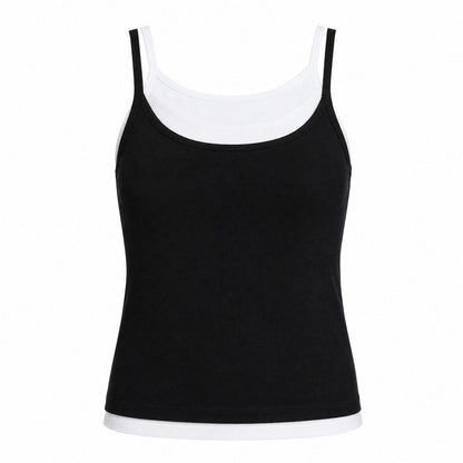 Double Layer Color Block Workout Tank Top