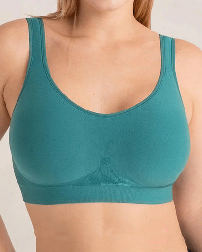 Plus Size Seamless Wireless Bra with Sewn-In Pads for Curvy Women