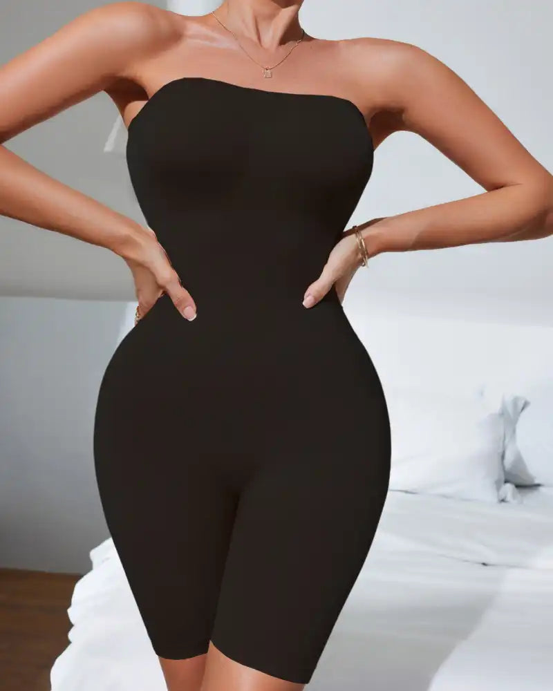 '+$5 BOGO FREE!🔥Strapless Tummy Control Shapewear Bodysuit - Mid-Thigh Coverage