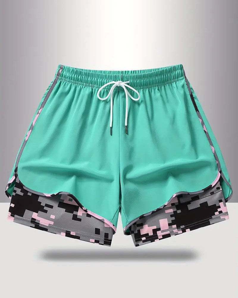 Womens Athletic Shorts with Built In Liner and Drawstring Waist