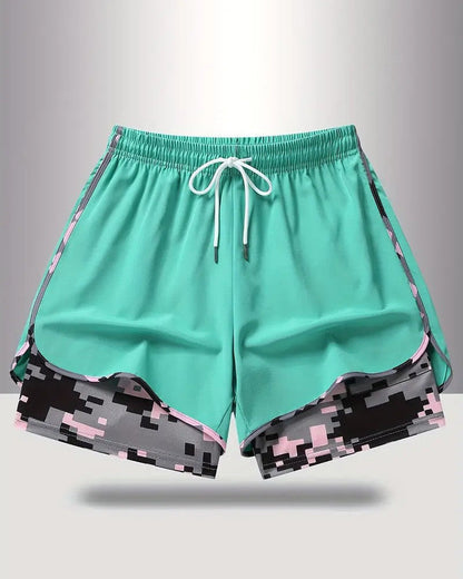 Womens Athletic Shorts with Built In Liner and Drawstring Waist