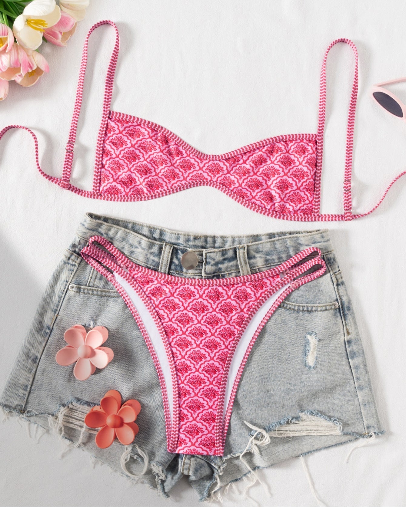 Two-Piece Set Women's Floral Print Bikini Set