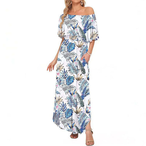 Ruffle Off-Shoulder Summer Maxi Dress