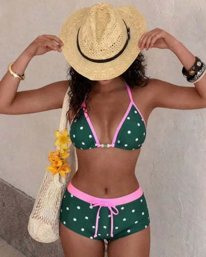 Retro Print Bikini Set – Flattering Two-Piece Swimwear