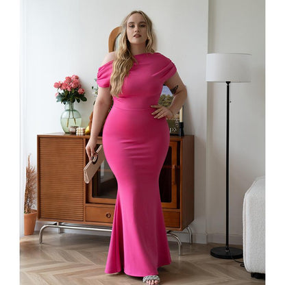 Elegant Sleeveless Off Shoulder Bodycon Long Formal Party Evening Dress