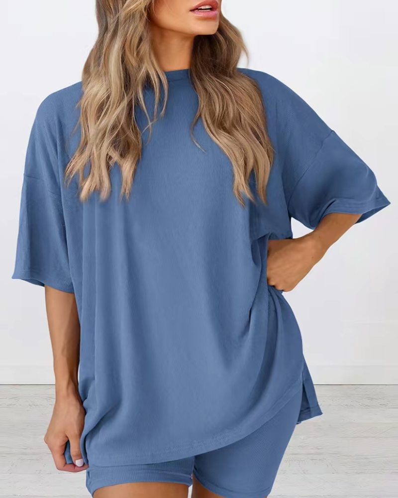 Women's Summer Two-Piece Set Split Hem Lounge