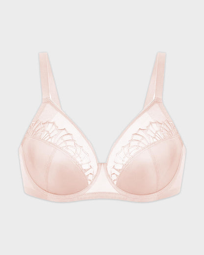 Plus-Size Pearl Shimmer Lace Minimizer Bra