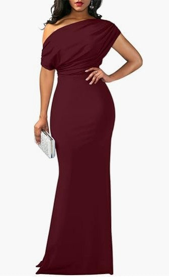 Elegant Sleeveless Off Shoulder Bodycon Long Formal Party Evening Dress
