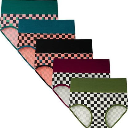 Women's High Waisted Cotton Panties 5-Pack