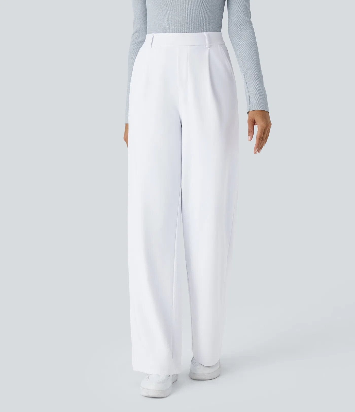 Flex High Waisted Pocket Straight Leg Work Pants