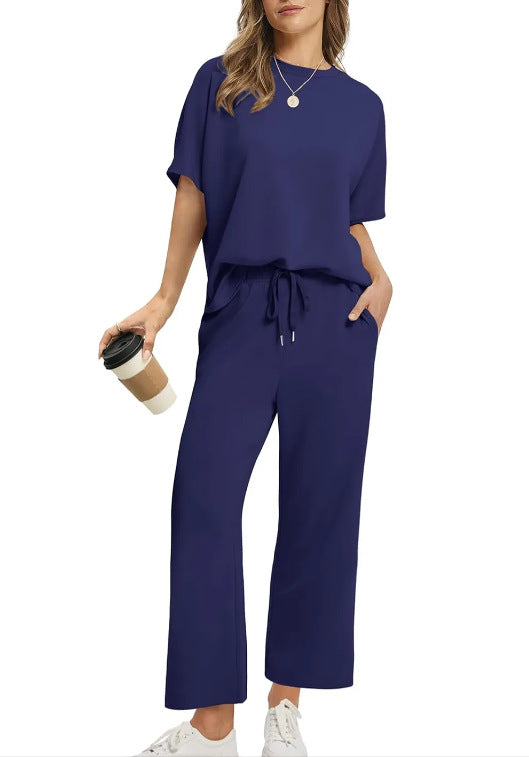 Women’s Two-Piece Set – Oversized Top & Wide-Leg Pants