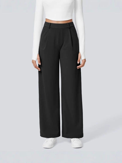 Flex High Waisted Pocket Straight Leg Work Pants