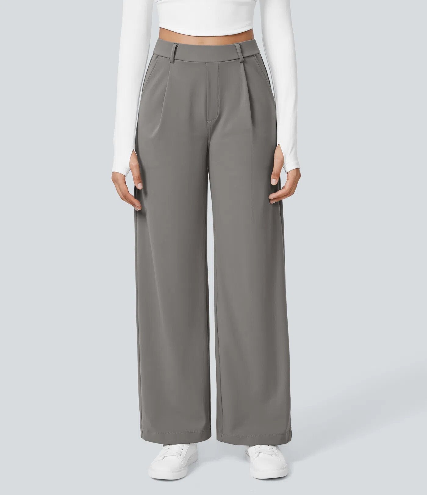 Flex High Waisted Pocket Straight Leg Work Pants