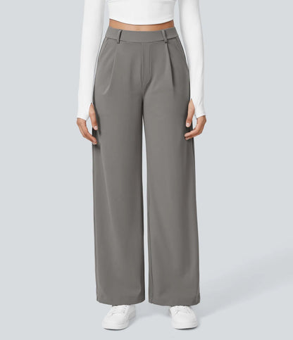 Flex High Waisted Pocket Straight Leg Work Pants