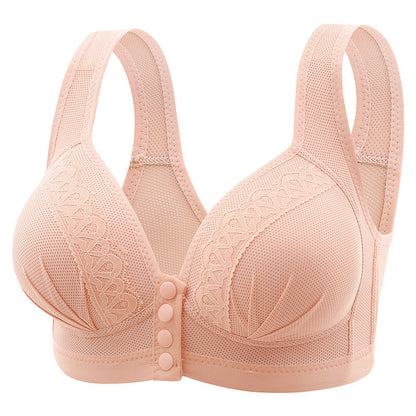 Women's Front Closure Push-Up Jacquard Bra - Comfort & Style