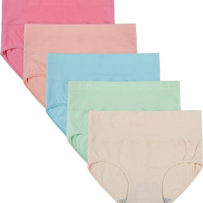 Women's High Waisted Cotton Panties 5-Pack