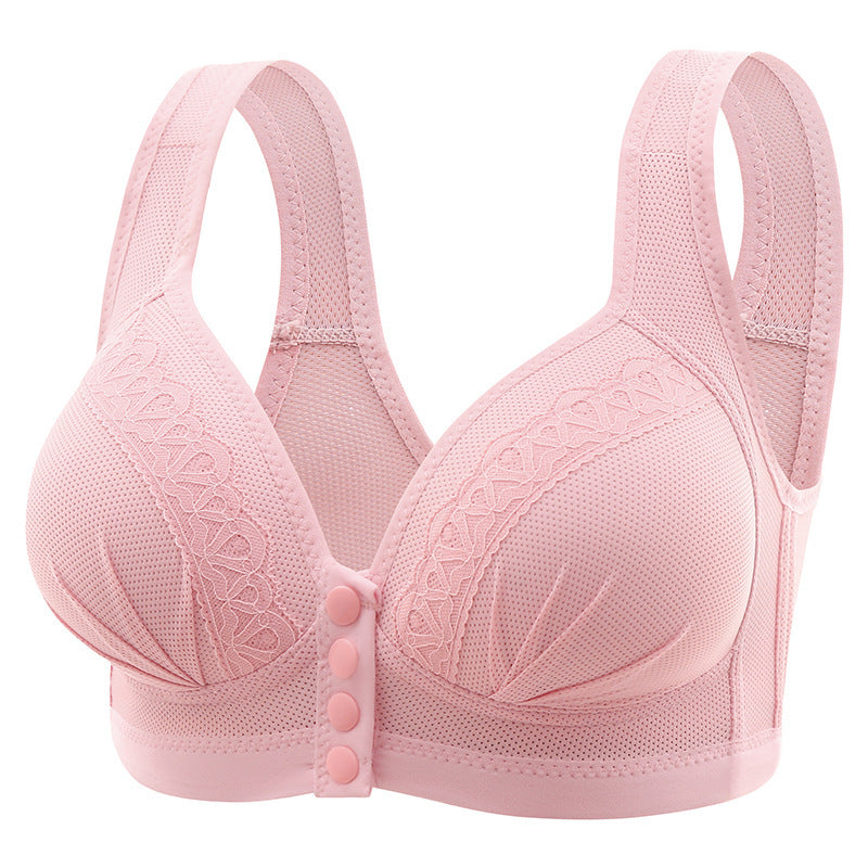 Women's Front Closure Push-Up Jacquard Bra - Comfort & Style