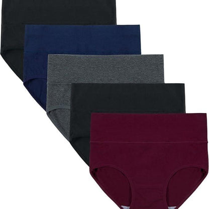 Women's High Waisted Cotton Panties 5-Pack