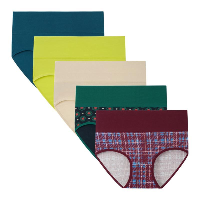 Women's High Waisted Cotton Panties 5-Pack