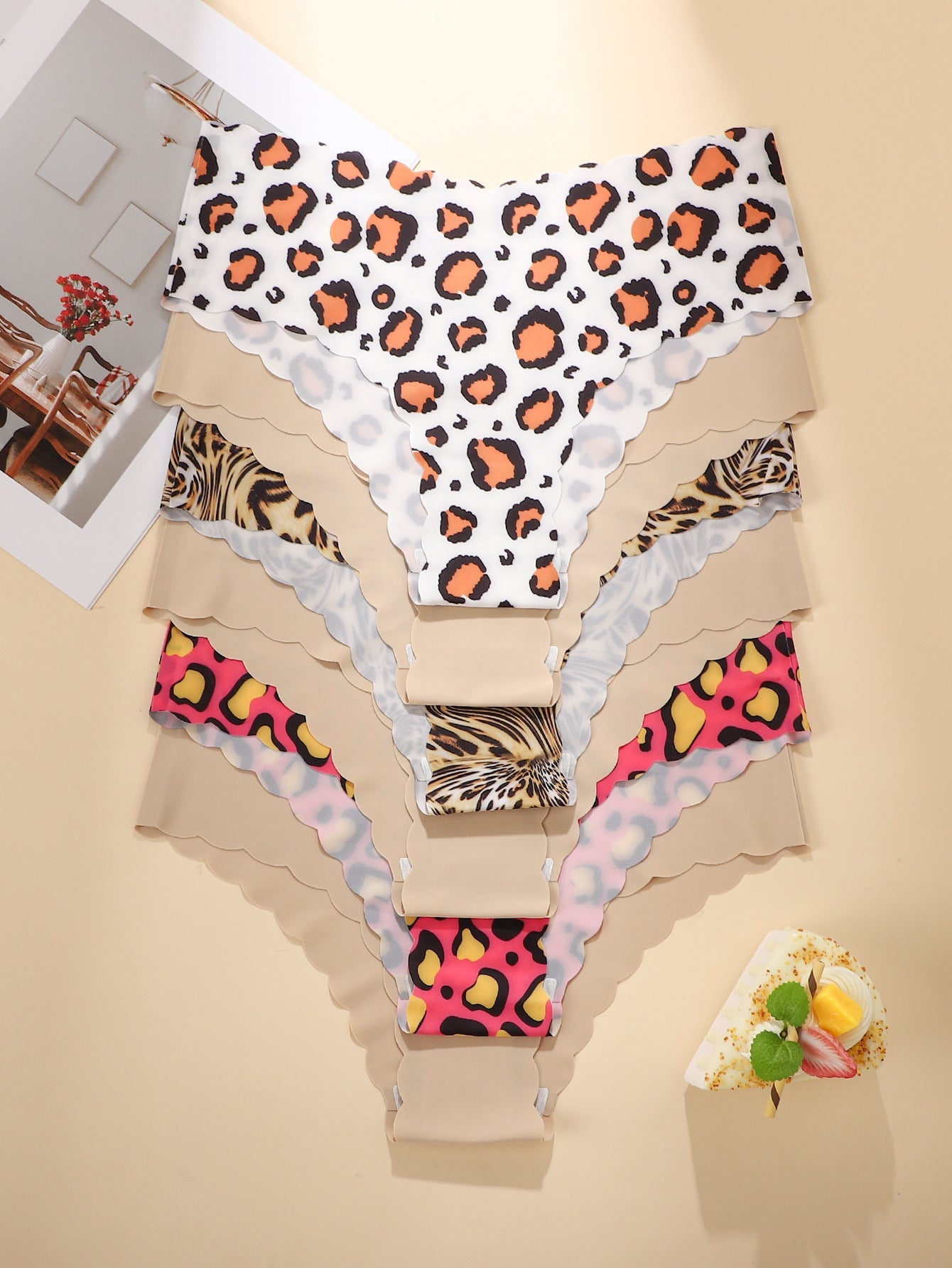 Women's 6-Pack Seamless Leopard Wave Brief Panties
