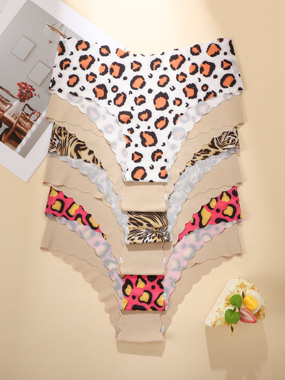 Women's 6-Pack Seamless Leopard Wave Brief Panties