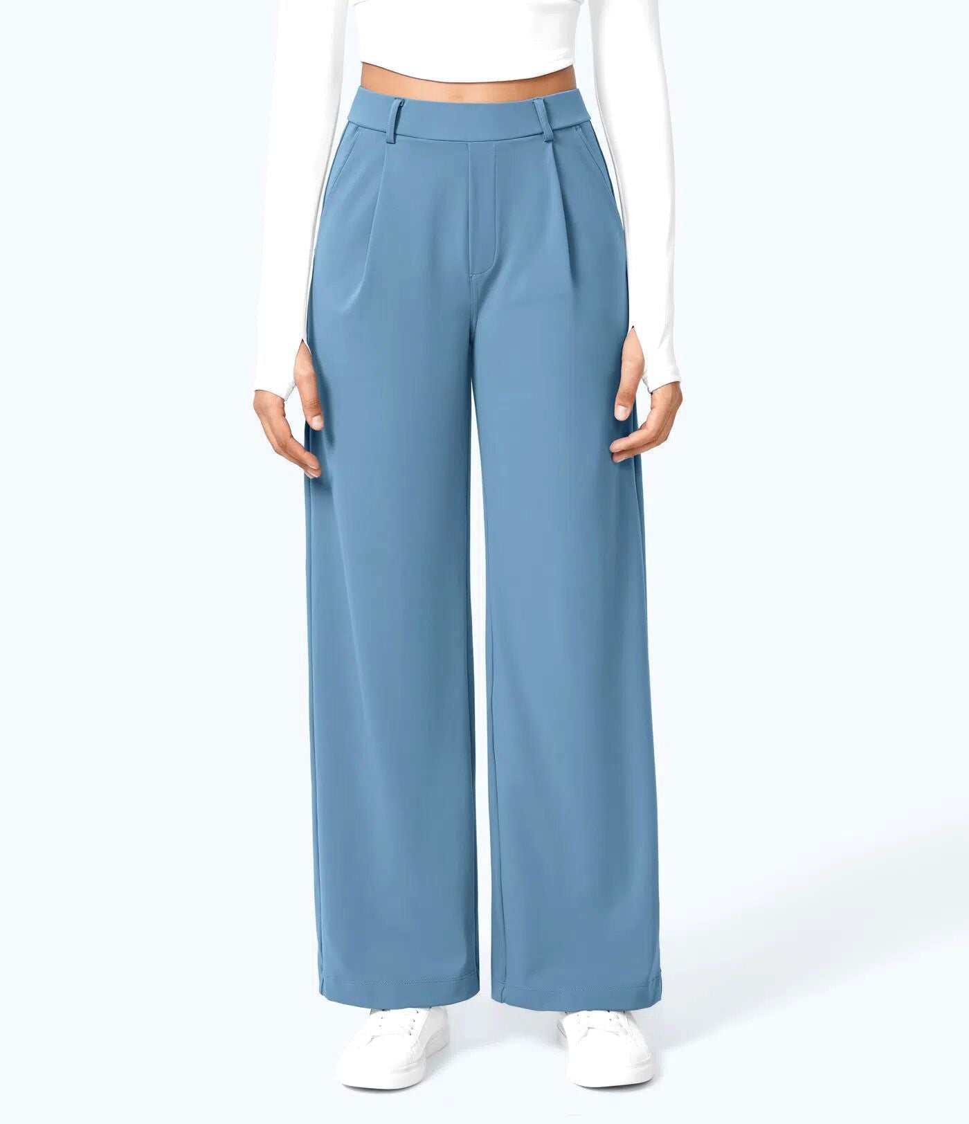 Flex High Waisted Pocket Straight Leg Work Pants